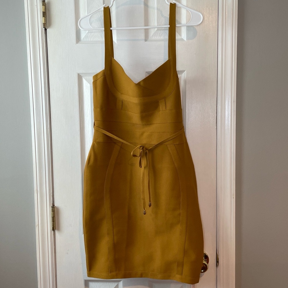 Micas Knit Dress XL/10-12 Tie Front‎ Back Zipper Slip Dress Ginger Fitted Summer